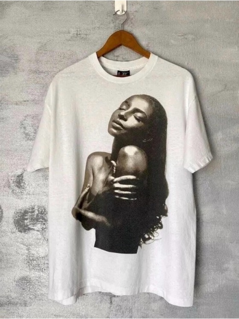 Gildan White Tee with Black Portrait Print
